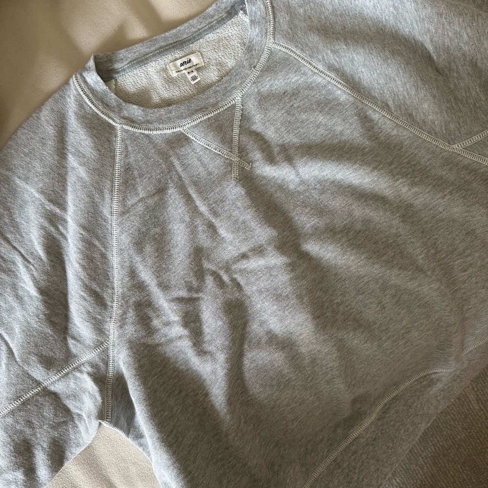 Aerie Womens Light Gray Crewneck Sweater